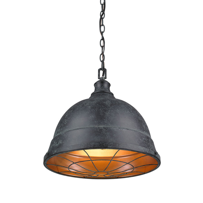 Golden 7312-L BP Two Light Pendant, Black Patina