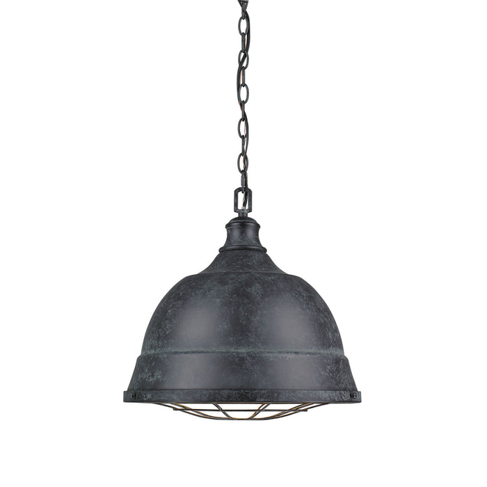 Golden 7312-L BP Two Light Pendant, Black Patina