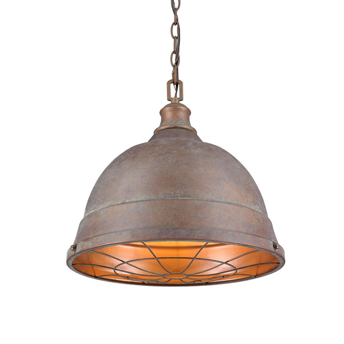 Golden 7312-L CP Two Light Pendant, Copper Patina