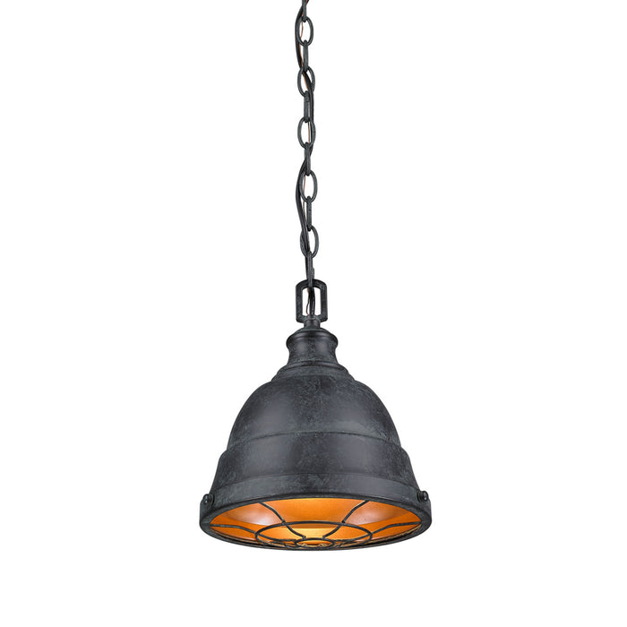 Golden 7312-S BP One Light Mini Pendant, Black Patina