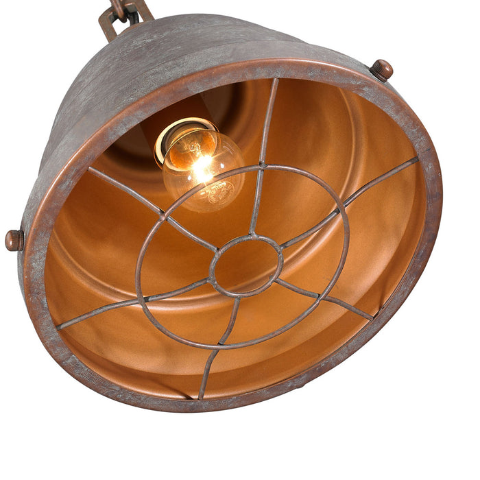 Golden 7312-S CP One Light Mini Pendant, Copper Patina