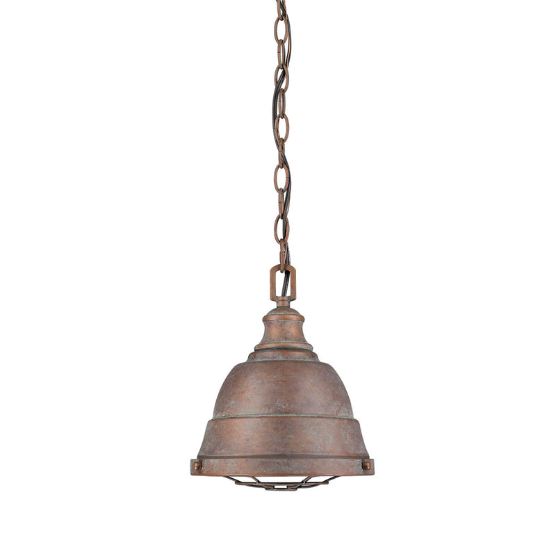 Golden 7312-S CP One Light Mini Pendant, Copper Patina