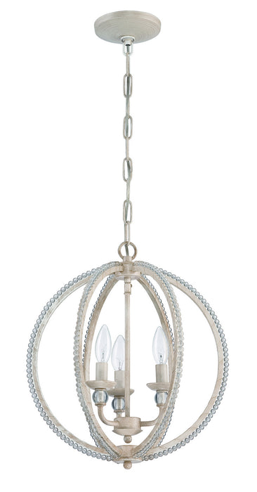 Craftmade 1043C-ATL Three Light Mini Chandelier, Antique Linen