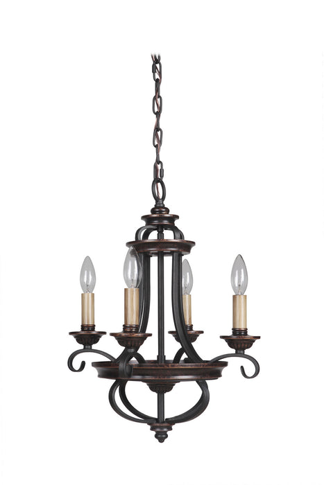 Craftmade 38724-AGTB Four Light Chandelier, Aged Bronze/Textured Black