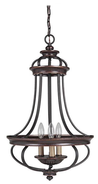 Craftmade 38733-AGTB Three Light Foyer Chandelier, Aged Bronze/Textured Black