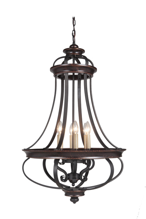 Craftmade 38736-AGTB Six Light Foyer Chandelier, Aged Bronze/Textured Black