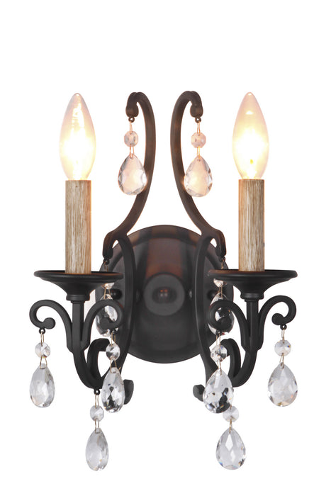 Craftmade 38962-MBK Two Light Wall Sconce, Matte Black