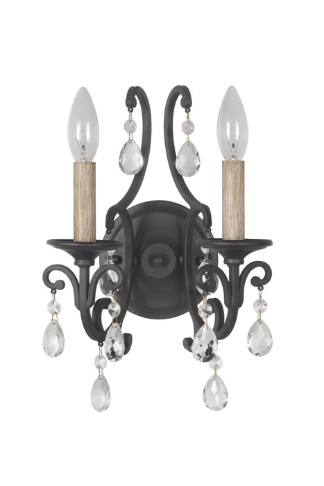 Craftmade 38962-MBK Two Light Wall Sconce, Matte Black