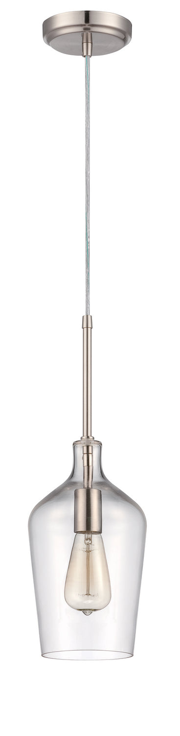 Craftmade P445BNK1 One Light Mini Pendant, Brushed Polished Nickel