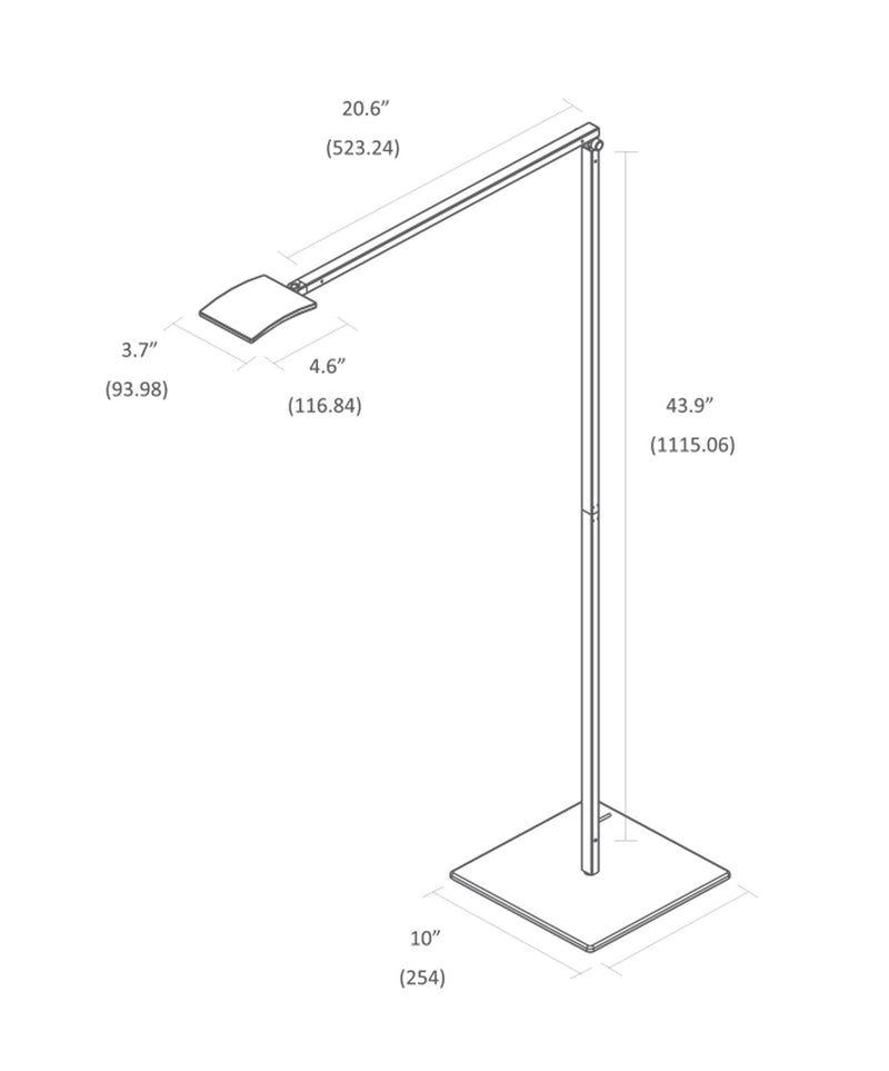 Koncept AR2001-MBK-FLR LED Floor Lamp, Metallic Black