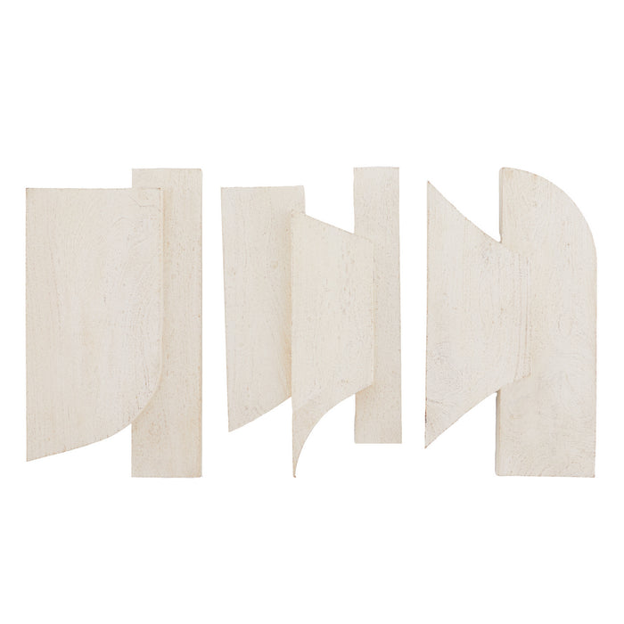 Arteriors 6978 Wall Plaques, Set of 3, Whitewash Sandblasted