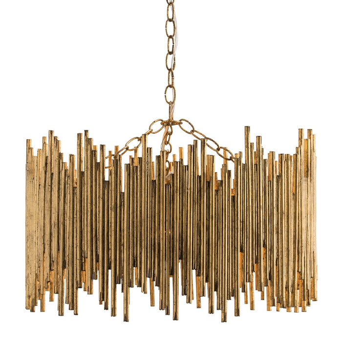 Arteriors 86801 Three Light Pendant, Gold Leaf