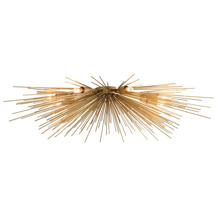 Arteriors 89969 Eight Light Flush Mount, Antique Brass