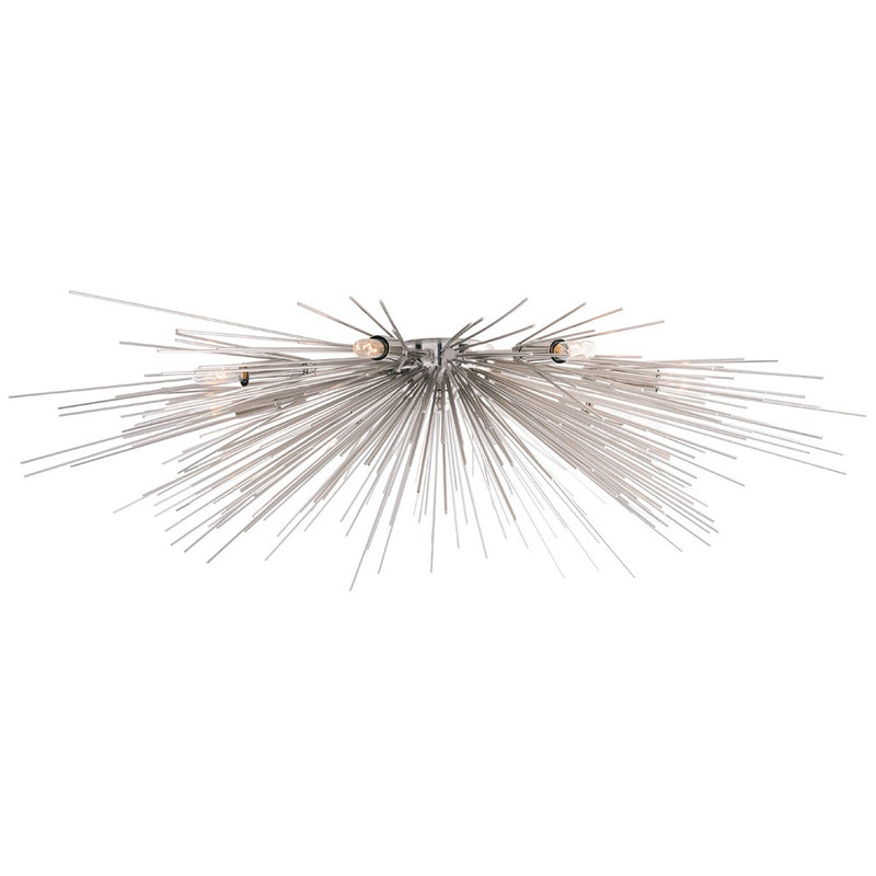 Arteriors 89970 Eight Light Flush Mount, Polished Nickel