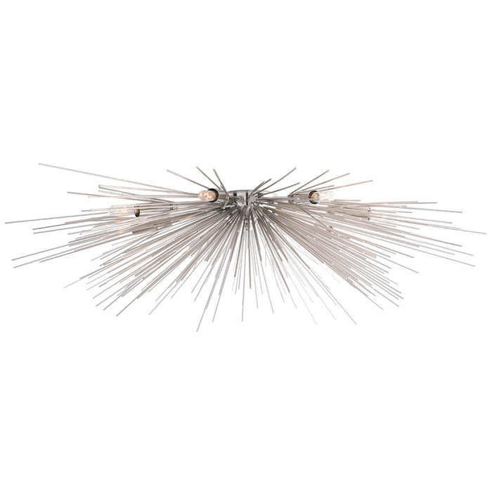 Arteriors 89970 Eight Light Flush Mount, Polished Nickel