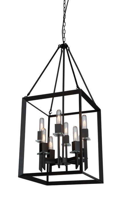 Artcraft AC10068 Eight Light Chandelier, Matte Black