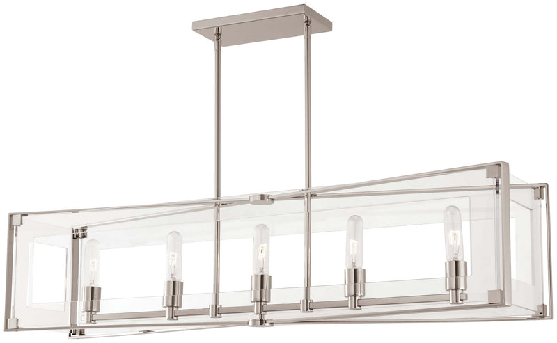 George Kovacs P1405-613 Five Light Island Pendant, Polished Nickel