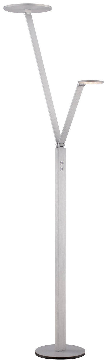 George Kovacs P305-3-654-L LED Floor Lamp, Chiseled Nickel