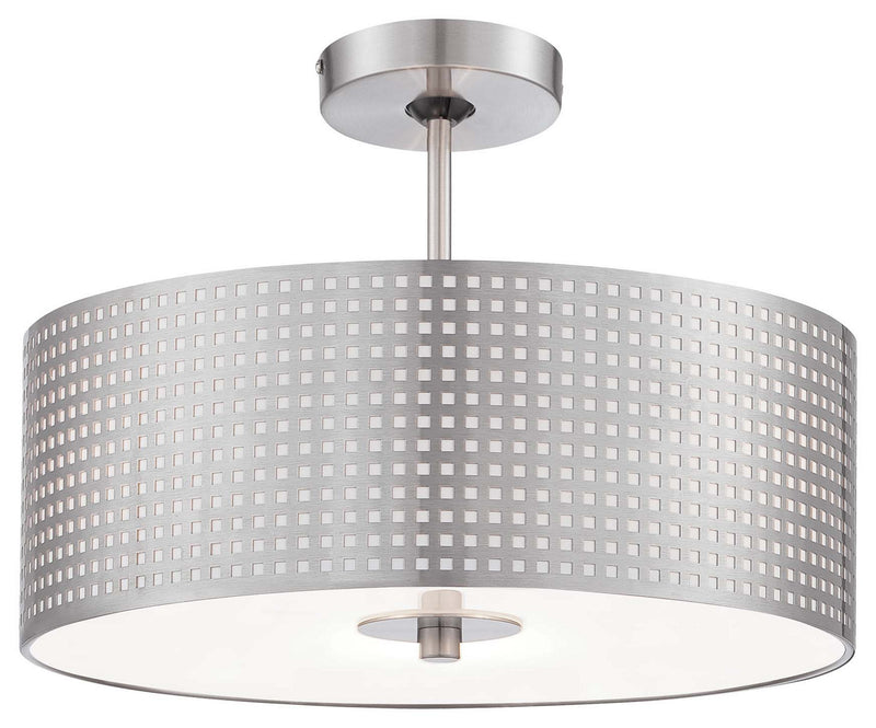 George Kovacs P5747-084 Three Light Semi Flush Mount, Brushed Nickel