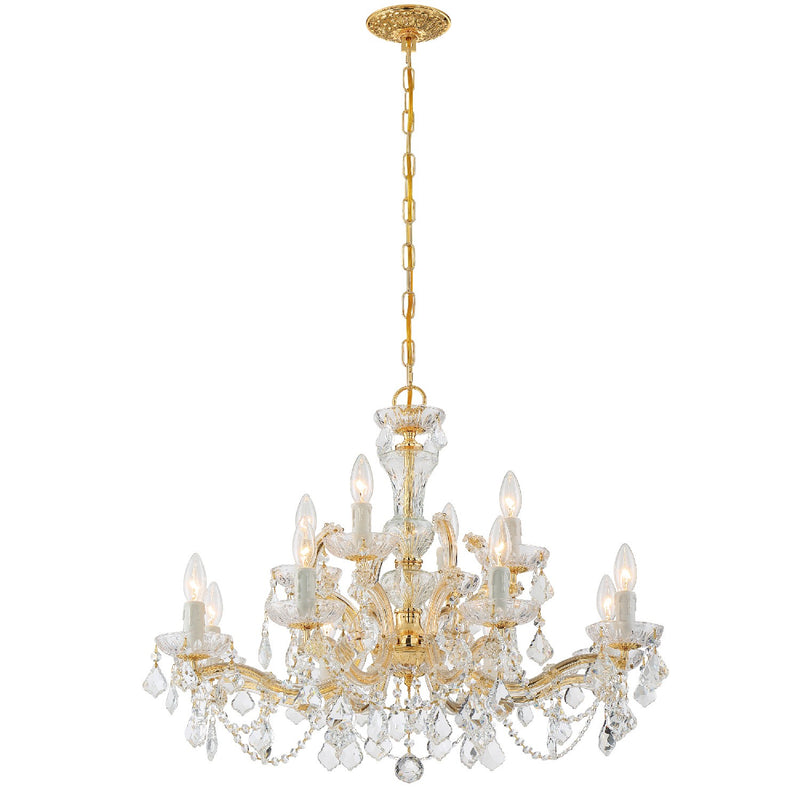 Crystorama 4479-GD-CL-SAQ 12 Light Chandelier, Gold