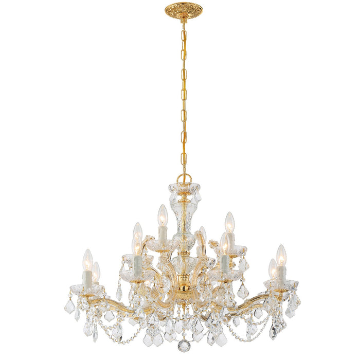 Crystorama 4479-GD-CL-SAQ 12 Light Chandelier, Gold