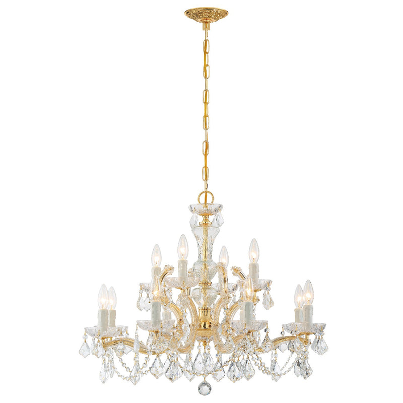 Crystorama 4479-GD-CL-SAQ 12 Light Chandelier, Gold