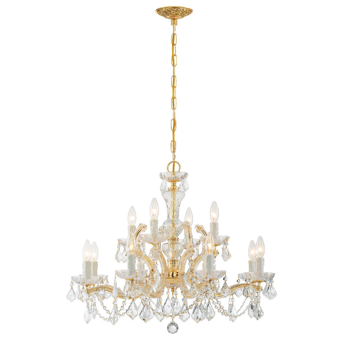 Crystorama 4479-GD-CL-SAQ 12 Light Chandelier, Gold