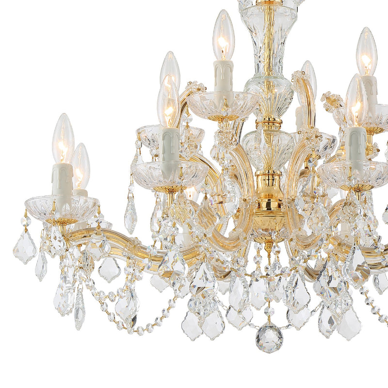 Crystorama 4479-GD-CL-SAQ 12 Light Chandelier, Gold