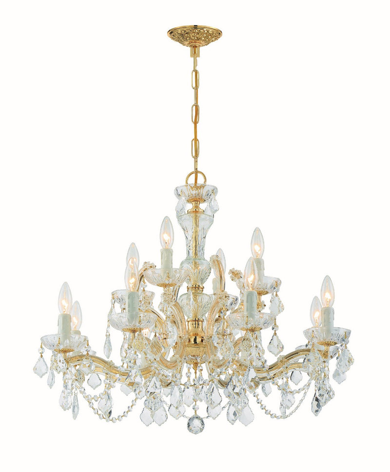 Crystorama 4479-GD-CL-SAQ 12 Light Chandelier, Gold