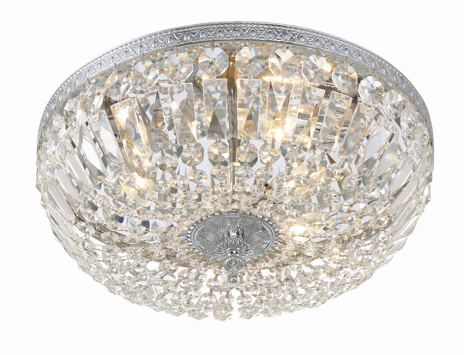 Crystorama 716-CH-CL-MWP Three Light Flush Mount, Polished Chrome