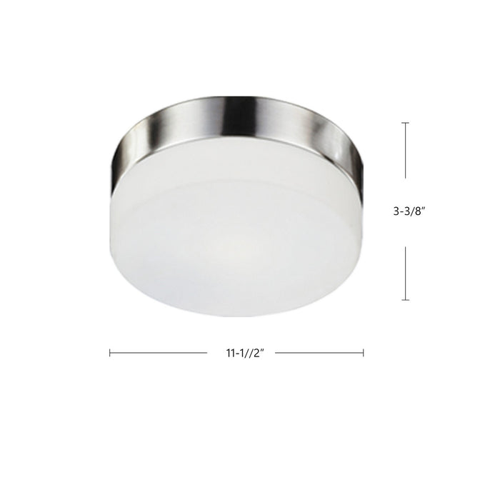 Kuzco Lighting 52022BN Two Light Flush Mount, Brushed Nickel