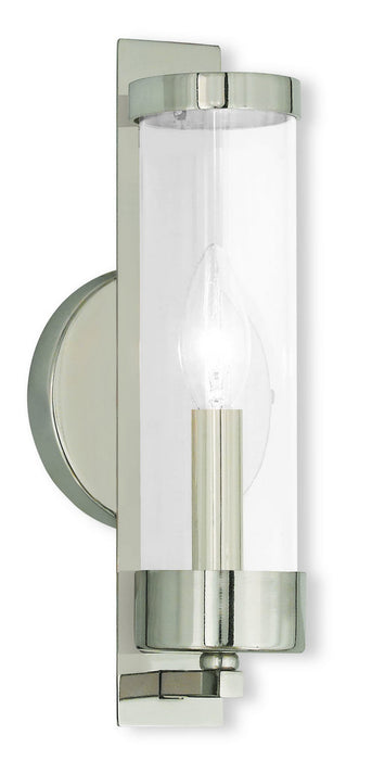 Livex Lighting 10141-35 One Light Wall Sconce, Polished Nickel