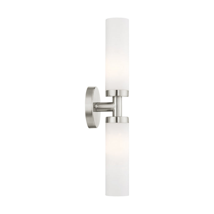 Livex Lighting 10104-91 Two Light Bath Vanity, Brushed Nickel