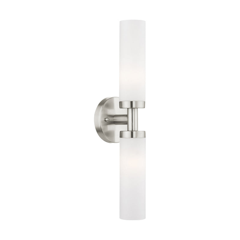 Livex Lighting 10104-91 Two Light Bath Vanity, Brushed Nickel