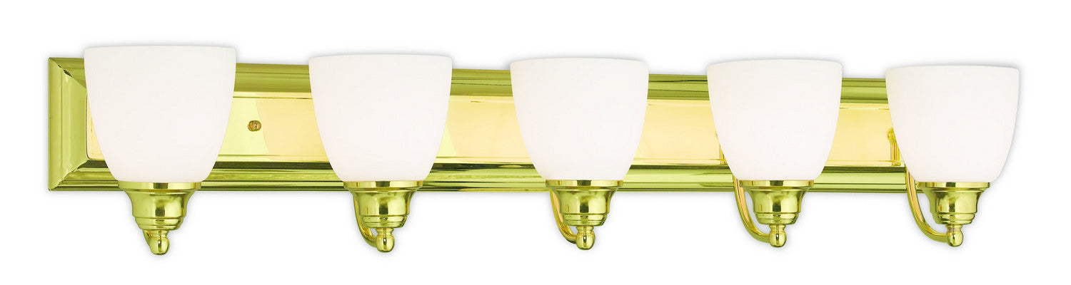 Livex Lighting 10505-02 Five Light Bath Vanity, Polished Brass