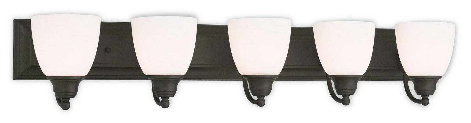 Livex Lighting 10505-07 Five Light Bath Vanity, Bronze