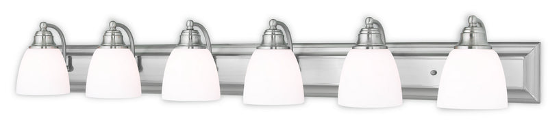 Livex Lighting 10506-91 Six Light Bath Vanity, Brushed Nickel