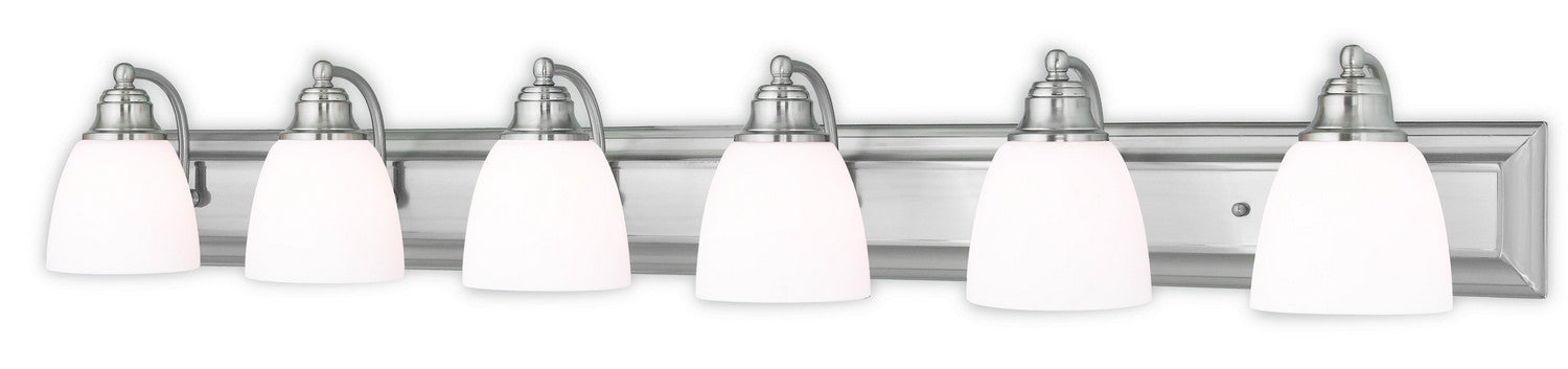 Livex Lighting 10506-91 Six Light Bath Vanity, Brushed Nickel