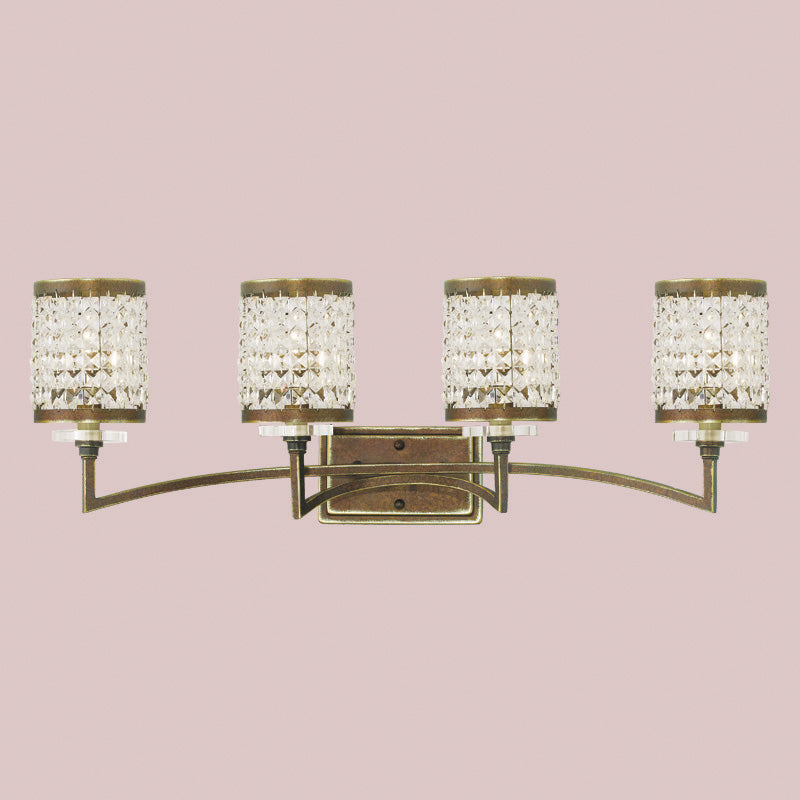 Livex Lighting 50564-64 Four Light Bath Vanity, Hand Applied Palacial Bronze