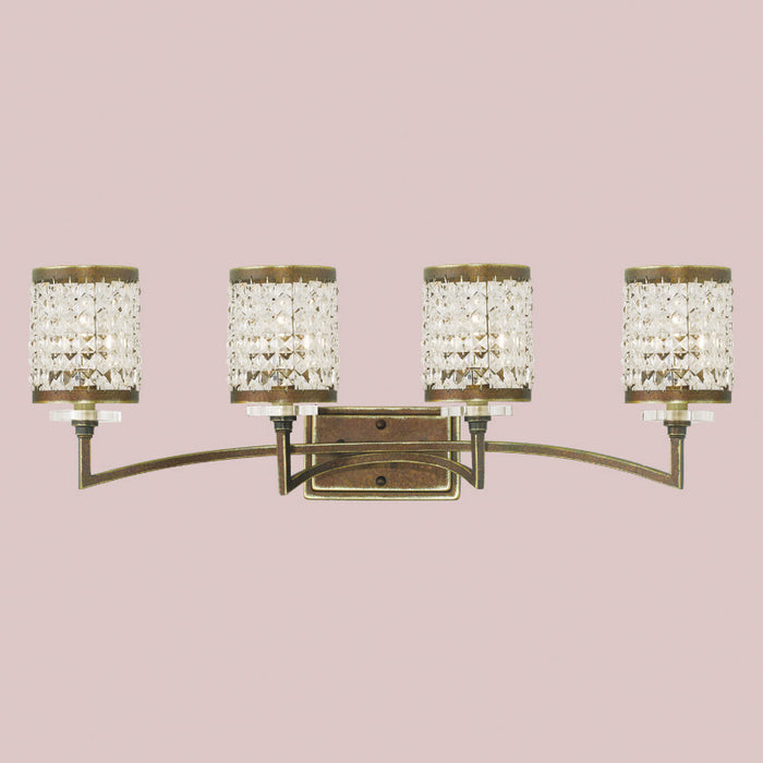Livex Lighting 50564-64 Four Light Bath Vanity, Hand Applied Palacial Bronze