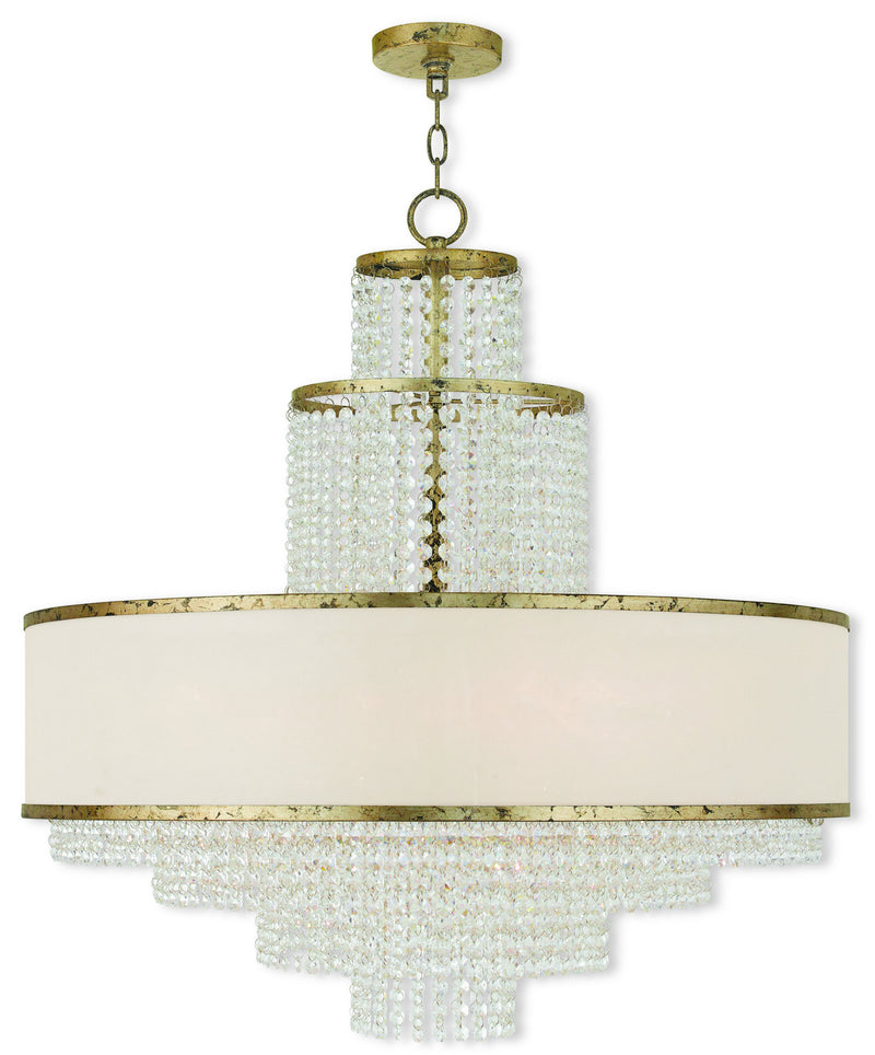 Livex Lighting 50788-28 Eight Light Chandelier, Hand Applied Winter Gold