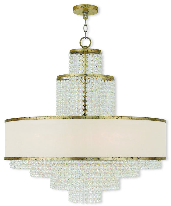 Livex Lighting 50788-28 Eight Light Chandelier, Hand Applied Winter Gold
