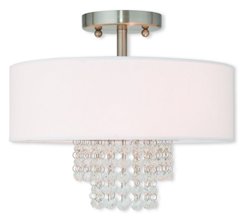 Livex Lighting 51026-91 Two Light Ceiling Mount, Brushed Nickel