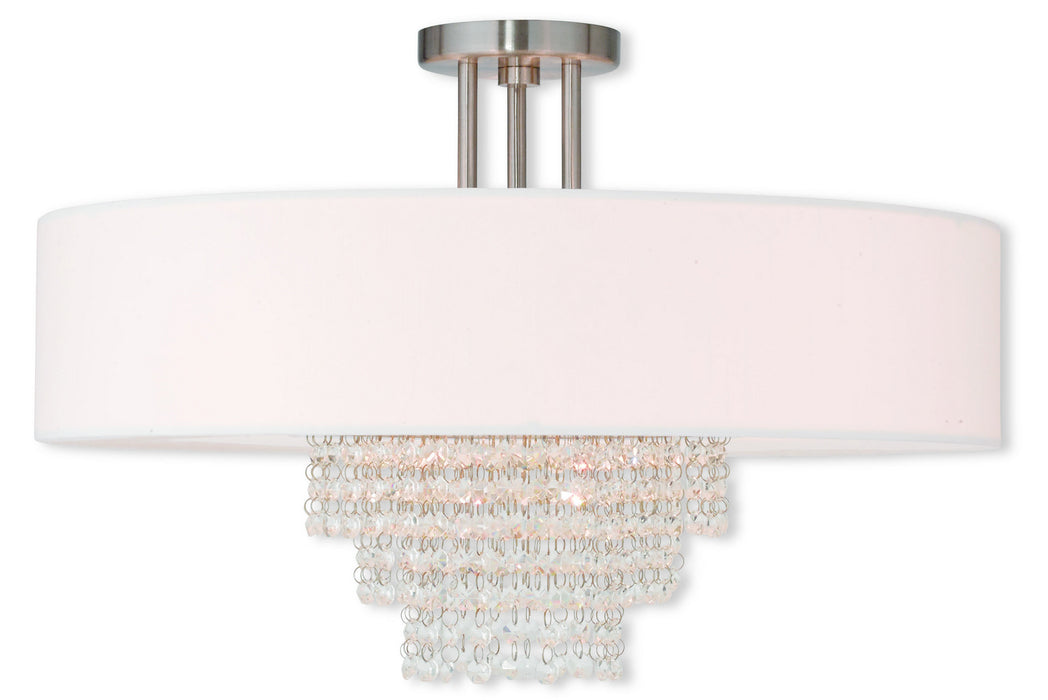 Livex Lighting 51029-91 Five Light Ceiling Mount, Brushed Nickel