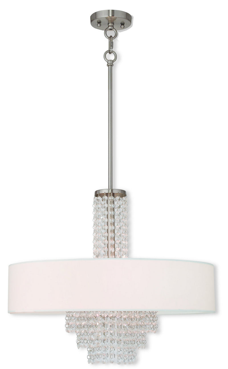 Livex Lighting 51034-91 Five Light Chandelier, Brushed Nickel