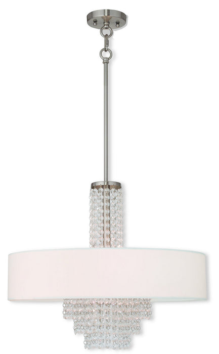 Livex Lighting 51034-91 Five Light Chandelier, Brushed Nickel