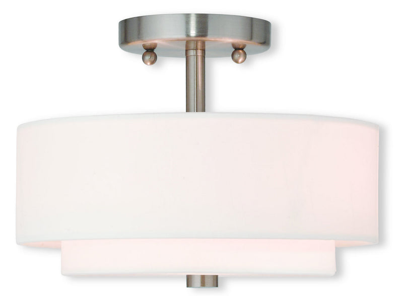 Livex Lighting 51042-91 Two Light Ceiling Mount, Brushed Nickel