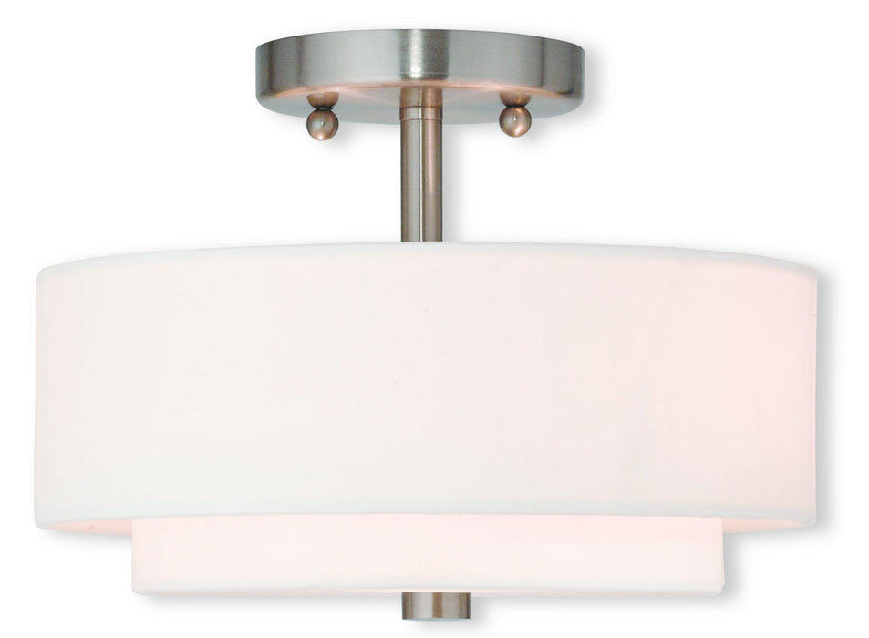 Livex Lighting 51042-91 Two Light Ceiling Mount, Brushed Nickel