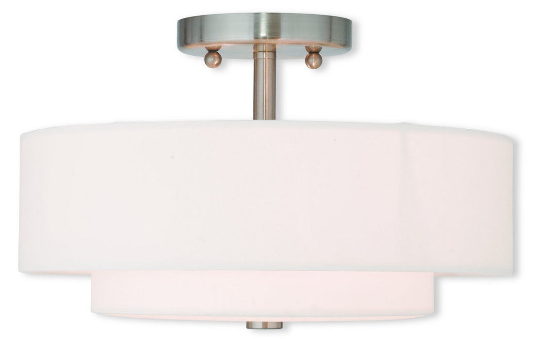 Livex Lighting 51043-91 Two Light Ceiling Mount, Brushed Nickel