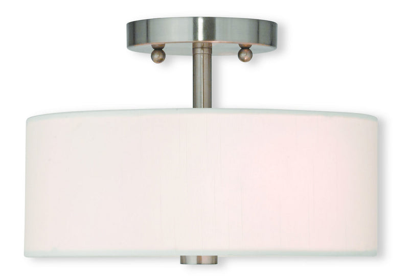Livex Lighting 51052-91 Two Light Ceiling Mount, Brushed Nickel
